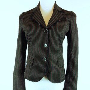 Angela Mele black pinstripe 2 piece Pants suit blazer set italy i42